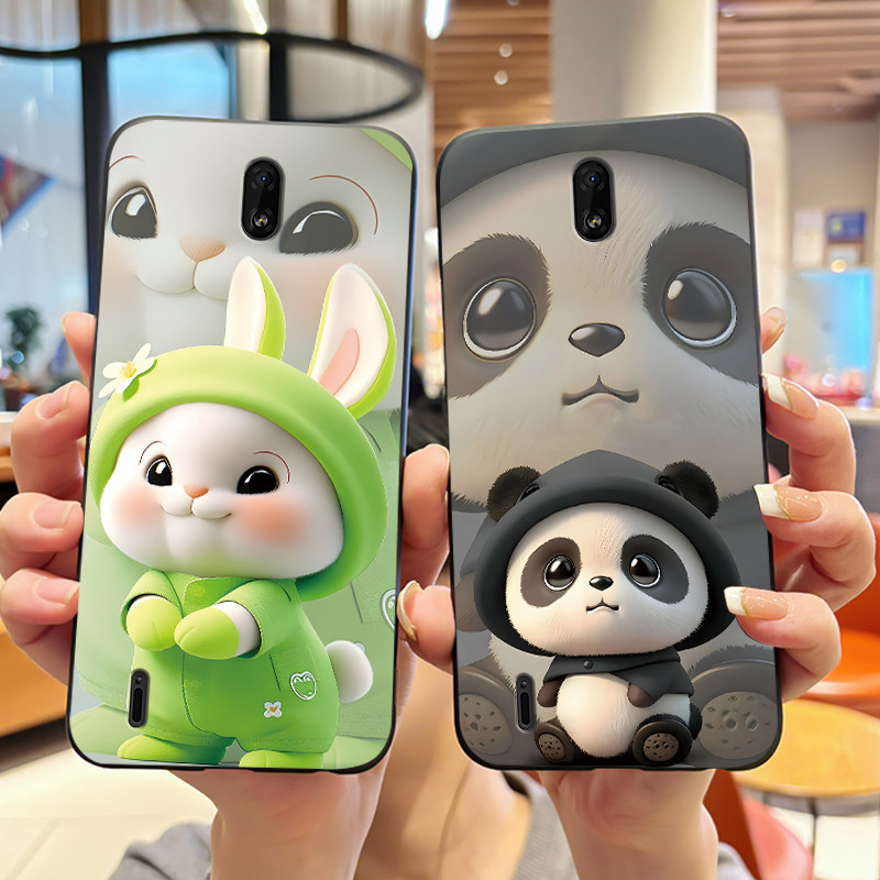 Phone Cases Viral - ソフトシリコンブラックケースノキア C1 2020 電話ケースノキア C1 プラスウイルスユニークなデザインパターン耐衝撃バックカバー