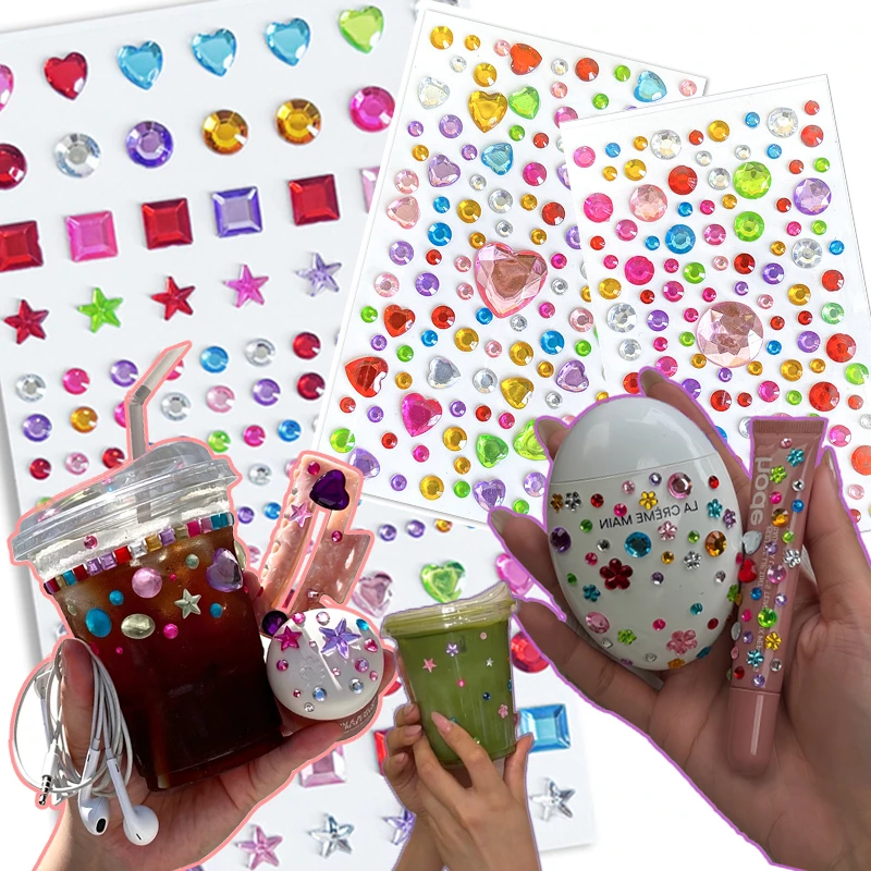 Phone Cases Viral - 自己粘着性クリスタルジュエルラインストーンステッカー、人気のDIYキラキラ宝石デカール、携帯電話ケース、バッグ、化粧品、ペットの顔、写真の装飾用