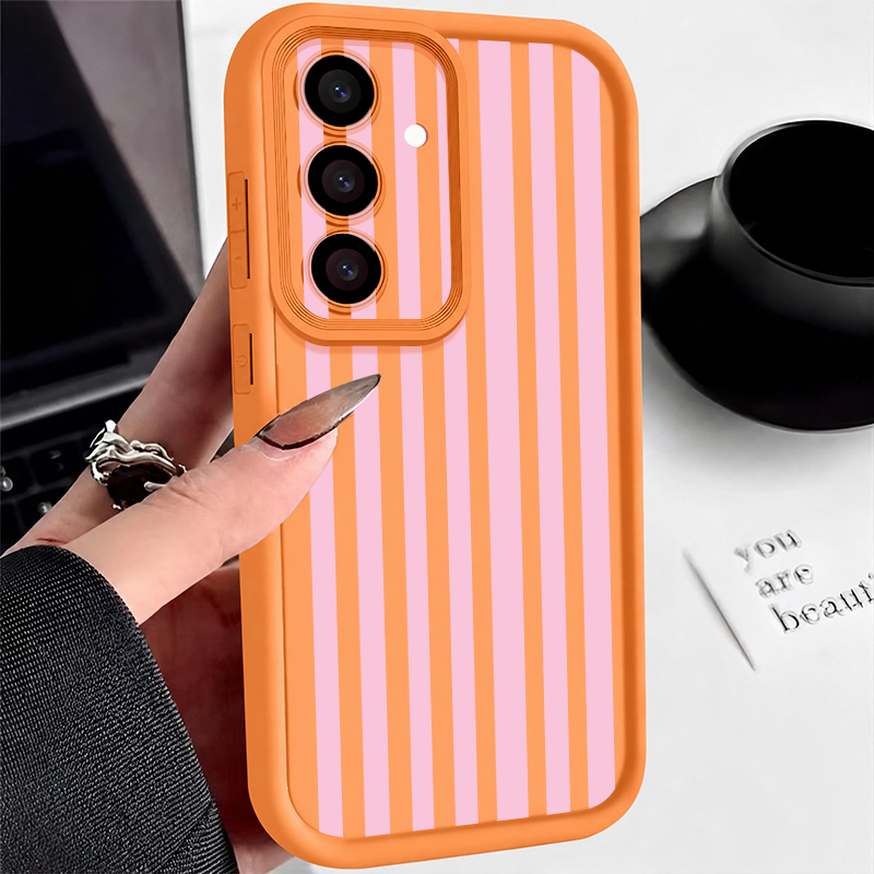 Phone Cases Galaxy A16 5G - ピンクストライプ柄のSamsung Galaxy A18 A57 A37 A17