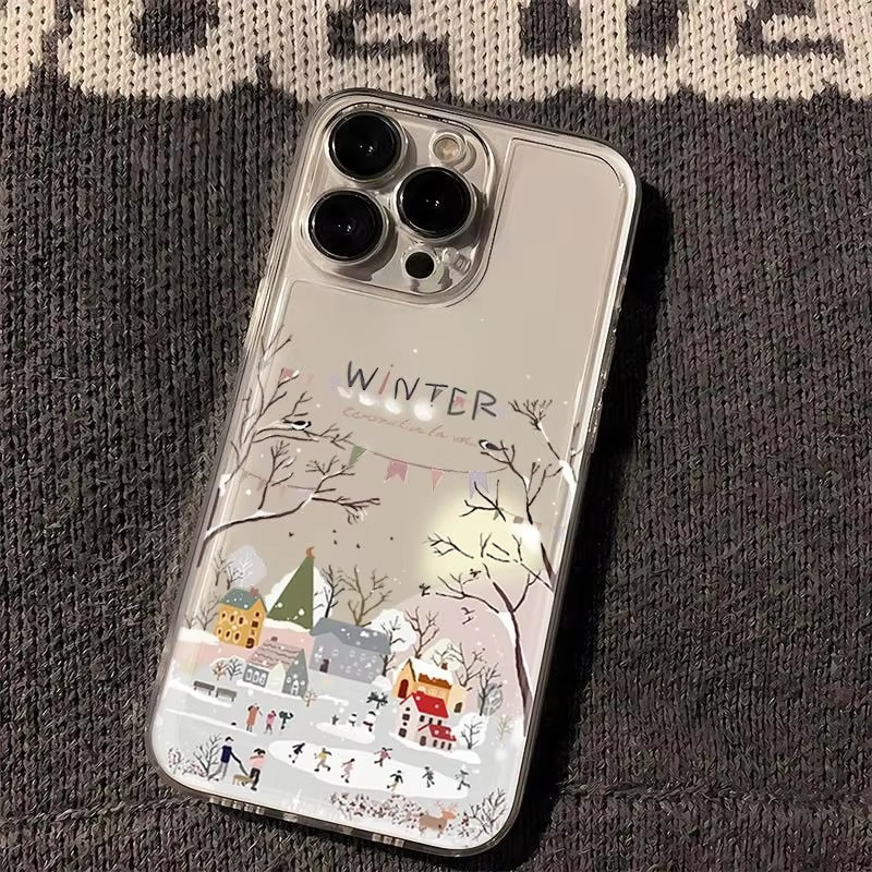 Phone Cases Galaxy A16 5G - 美しい冬の雪模様のスマホケース、Samsung Galaxy S25 S24 S23 S22