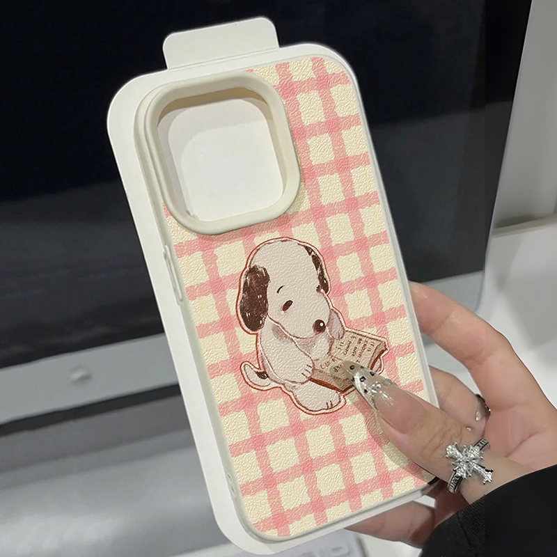 Phone Cases Galaxy A16 5G - かわいいヴィンテージブック犬ライチ柄スマホケース Samsung Galaxy A56 A55 A53