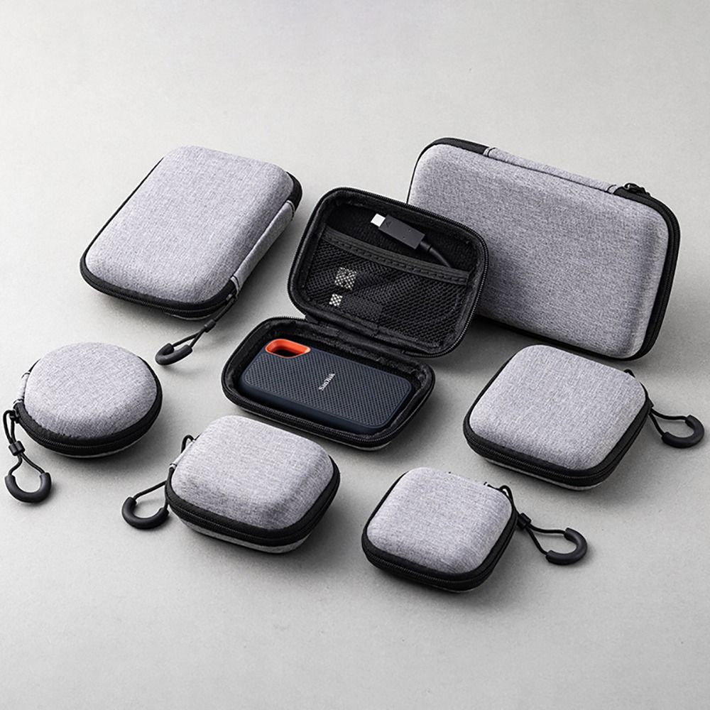 Phone Cases Casely - 1個入りイヤホン/携帯電話/充電ケーブル用EVA収納バッグ、AirPod Mini用ジッパー付きイヤホンケース、ポータブルデジタルアクセサリー