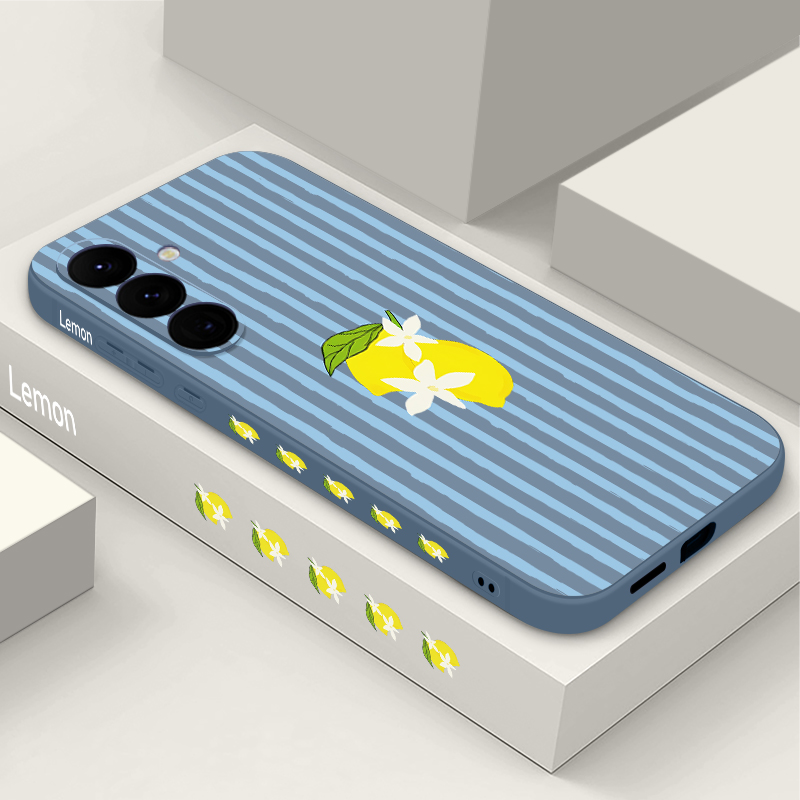 Phone Cases Galaxy A16 5G - ストライプレモン柄TPUスマホケース Samsung Galaxy S24 S25 FE