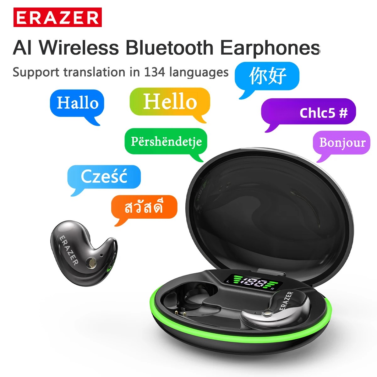 Phone Cases Casely - EARZER XF58 インイヤー型Bluetoothヘッドホン マイク付き 翻訳機能搭載イヤホン TWS