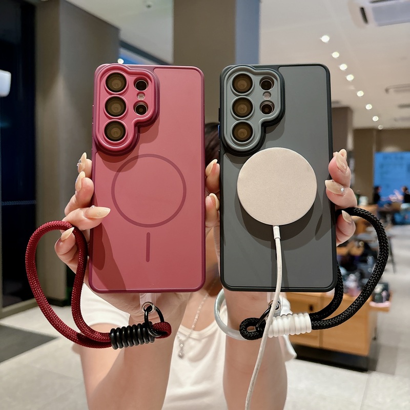 Phone Cases With Loop - 高級レンズ保護フレーム付きマグネット式スマホケース、Samsung Galaxy S26 S25 S24 S23