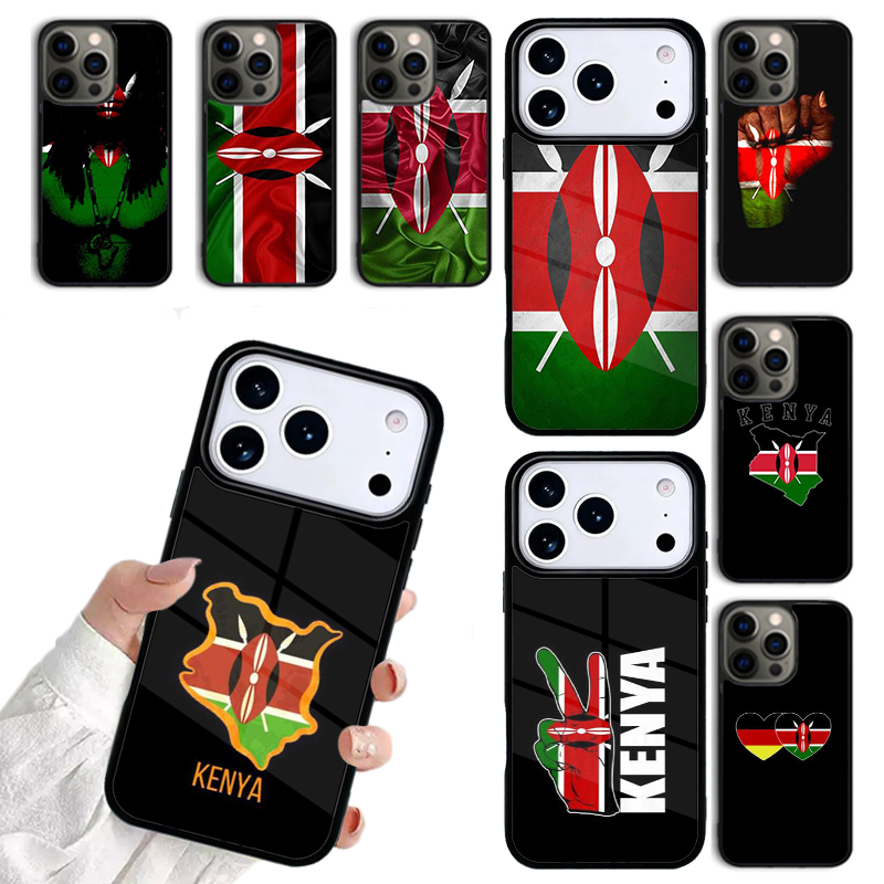Phone Cases Kenya - ケニア国旗デザインのiPhone 17、16、15、14 Plus、13、12、11 Pro Max、17air用スマホケース。MagSafe対応。