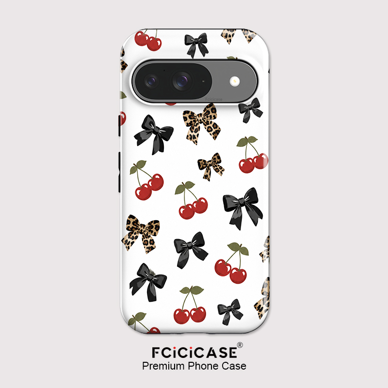 Google Pixel 9 - Fcicicase リボン結び チェリー柄 スマホケース Google Pixel