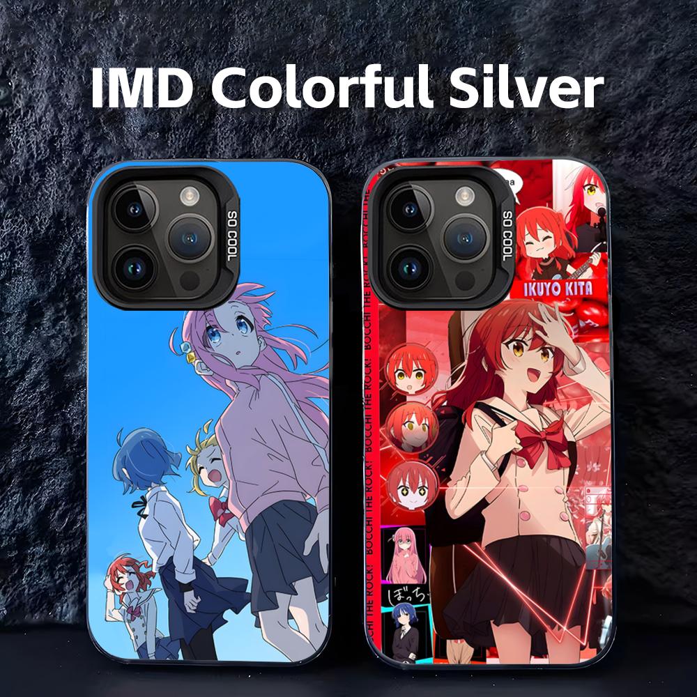 Phone Cases For Iphone 15 - アニメクールなボッチ・ザ・ロックのスマホケース、IMDカラフルシルバー、iPhone 17、16、15、14、13、12、11 Pro Maxに適したソフトケース