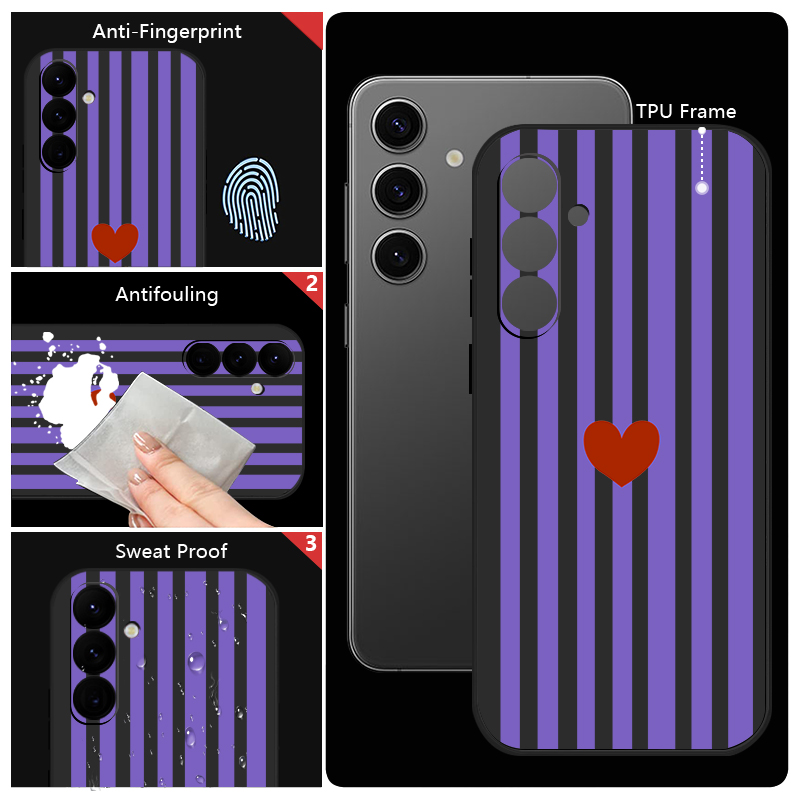 ストライプハート柄プリントのストラップ付きスマホケース、Sa - Phone Cases Galaxy A16 5G のレビューと価格