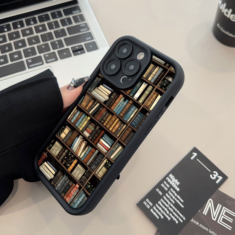ブックシェルフ型クリエイティブパターンのiPhoneケース  - Phone Cases For Iphone 15 のレビューと価格
