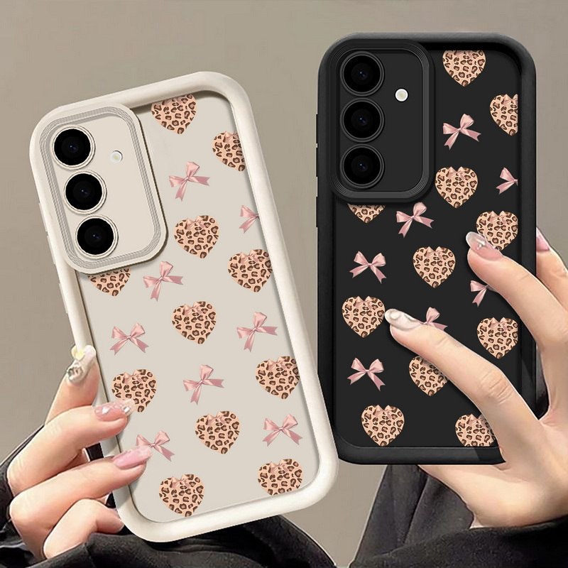 レトロなレオパード柄のリボン付きスマホケース、Samsung - Phone Cases Galaxy A16 5G のレビューと価格