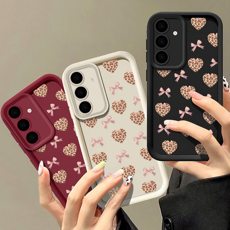 レトロなレオパード柄のリボン付きスマホケース、Samsung - Phone Cases Galaxy A16 5G のレビューと価格
