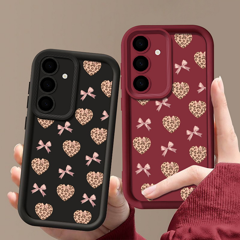 レトロなレオパード柄のリボン付きスマホケース、Samsung - Phone Cases Galaxy A16 5G のレビューと価格