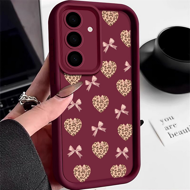 レトロなレオパード柄のリボン付きスマホケース、Samsung - Phone Cases Galaxy A16 5G のレビューと価格
