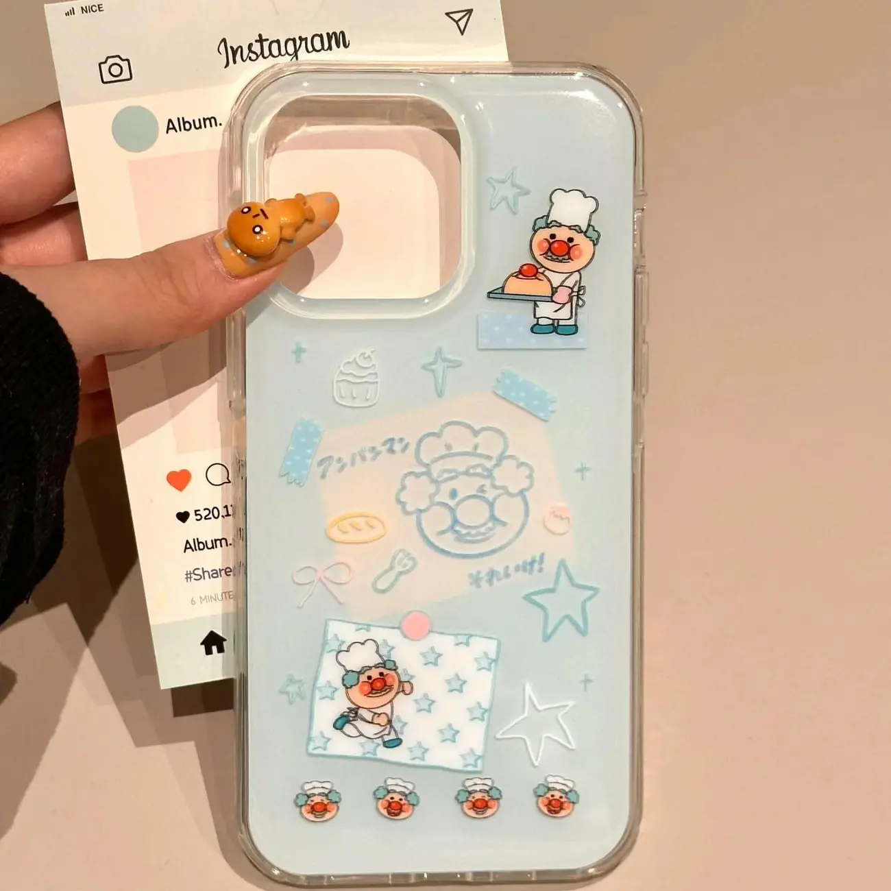 韓国風インスタブルーシェフおじさん漫画風可愛いスマホケース  - Phone Cases Men のレビューと価格