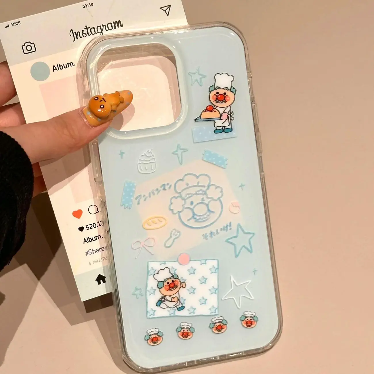 韓国風インスタブルーシェフおじさん漫画風可愛いスマホケース  - Phone Cases Men のレビューと価格