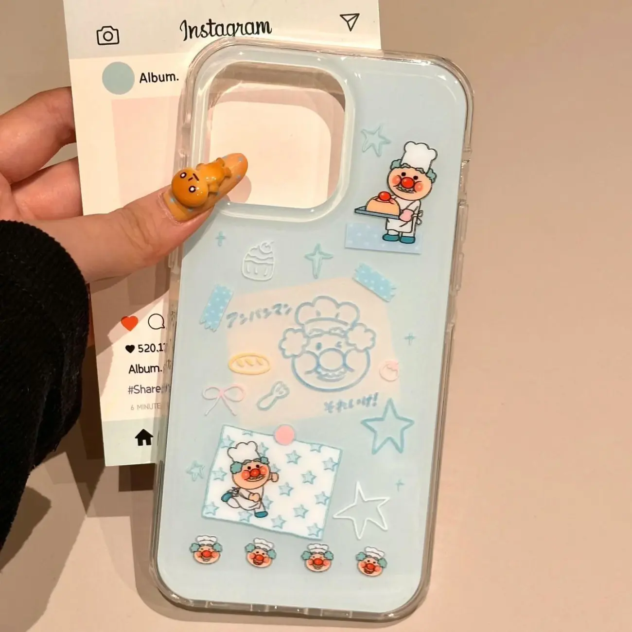 韓国風インスタブルーシェフおじさん漫画風可愛いスマホケース  - Phone Cases Men のレビューと価格