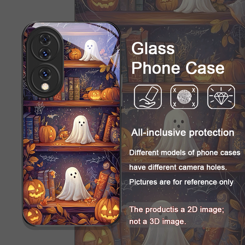ハロウィン パンプキン ゴースト 本棚 強化ガラス製スマホケ - Phone Cases Honor のレビューと価格