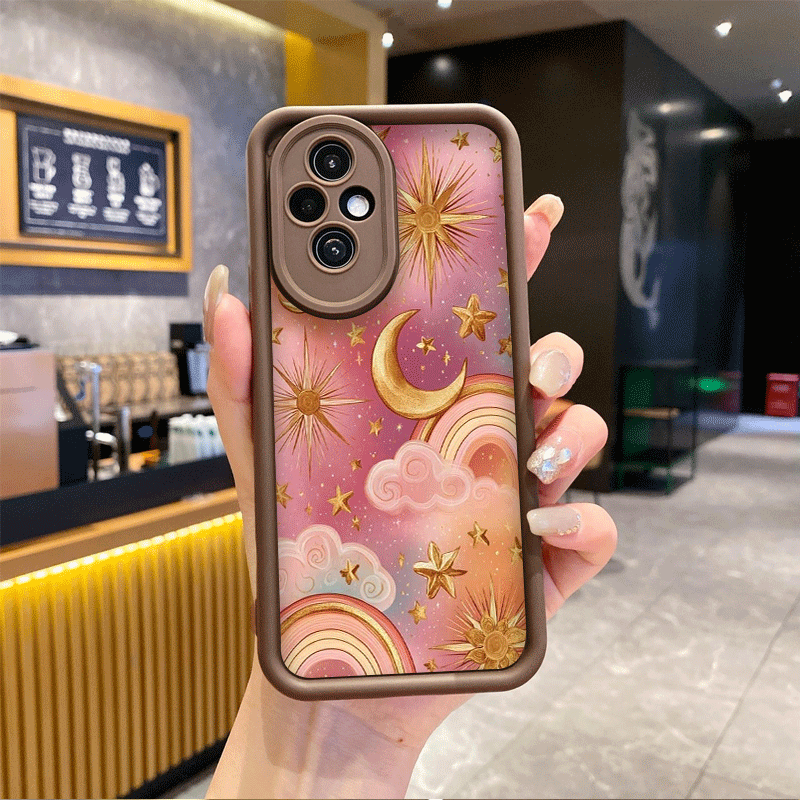 ヴィンテージ風ゴールデン星空太陽月プリントスマホケース Ho - Phone Cases Honor のレビューと価格