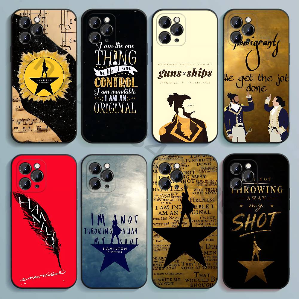 ハミルトン ミュージカルの歌詞柄 ブラック ソフトTPUケー - Phone Cases Hamilton のレビューと価格
