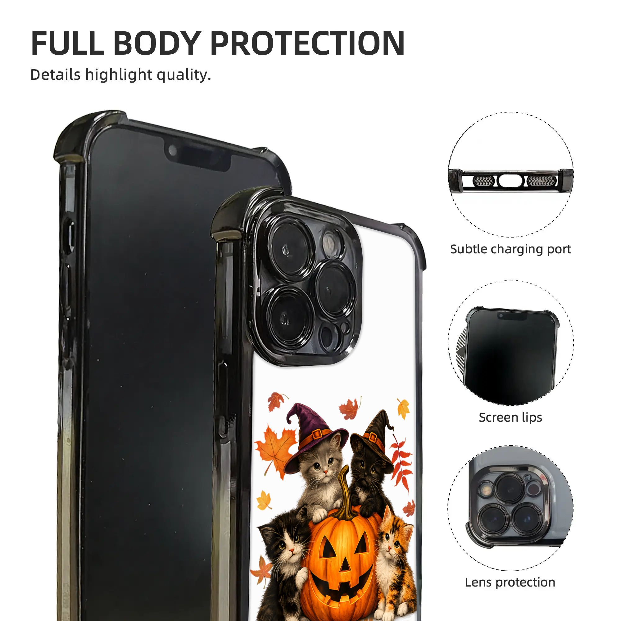 ハロウィンキュートな猫とカボチャのスパイキーシーズン メンズ - Phone Cases Men のレビューと価格