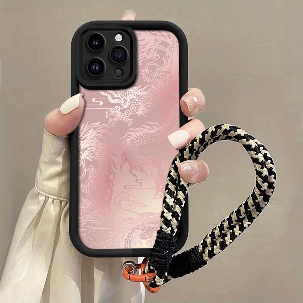 淡白のドラゴン柄ストラップ付きロープフォンケース iPhon - Phone Cases With Loop のレビューと価格