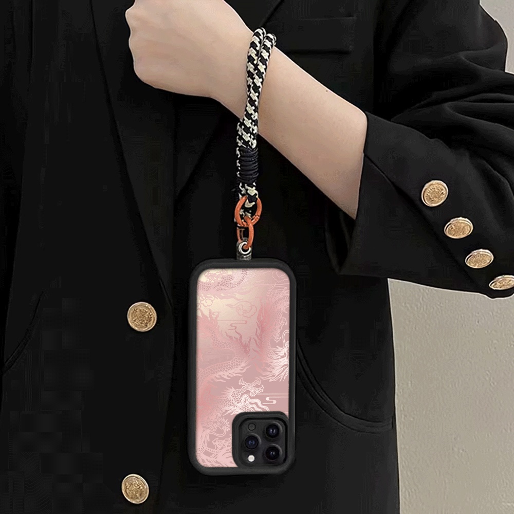 淡白のドラゴン柄ストラップ付きロープフォンケース iPhon - Phone Cases With Loop のレビューと価格