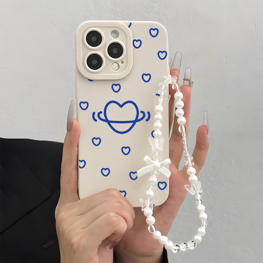 ブルーハート柄のスマホケース、Samsung Galaxy  - Phone Cases With Loop のレビューと価格
