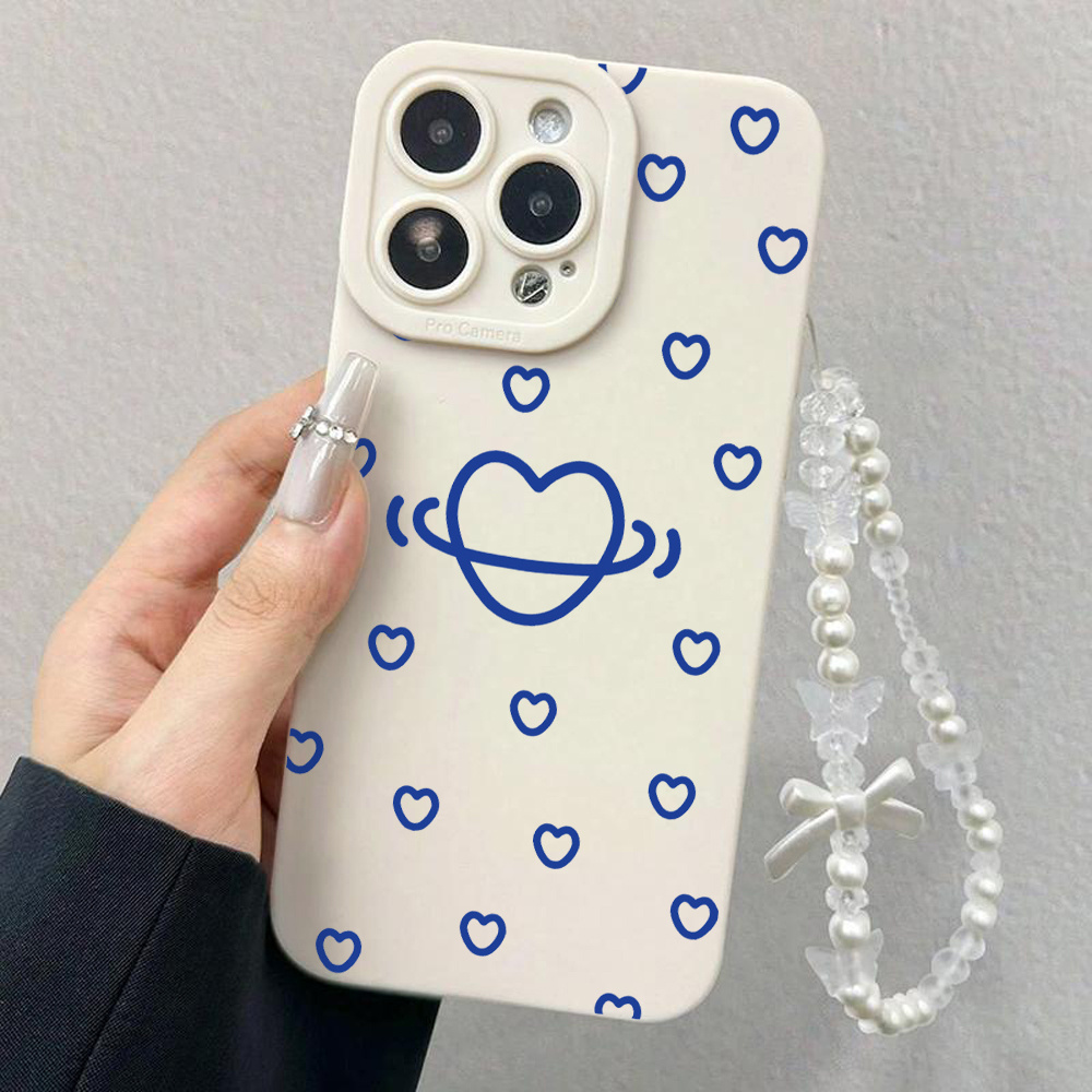 ブルーハート柄のスマホケース、Samsung Galaxy  - Phone Cases With Loop のレビューと価格