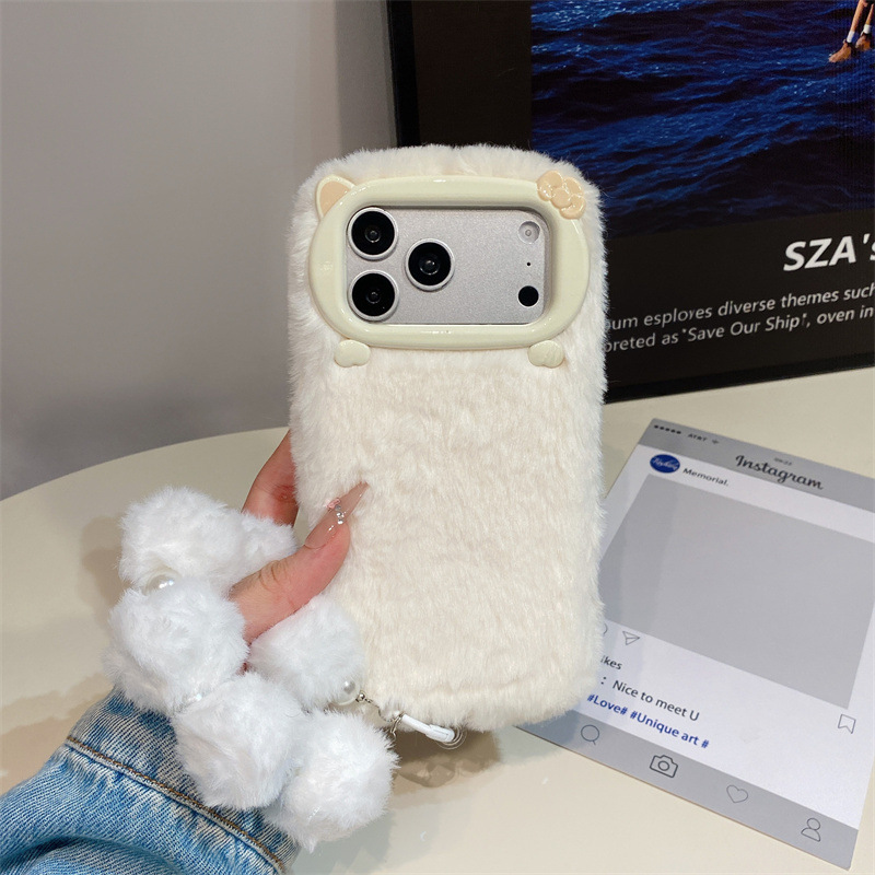 高級感のある無地のファー素材のプラッシュフォンケース iPh - Phone Cases Casely のレビューと価格