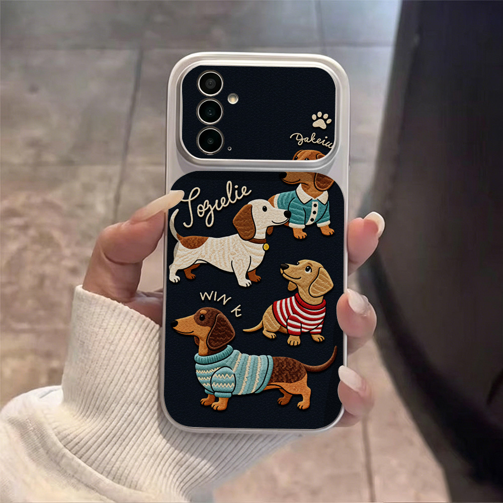漫画の子犬柄レザー携帯電話ケース Samsung A57 A - Phone Cases Galaxy A16 5G のレビューと価格