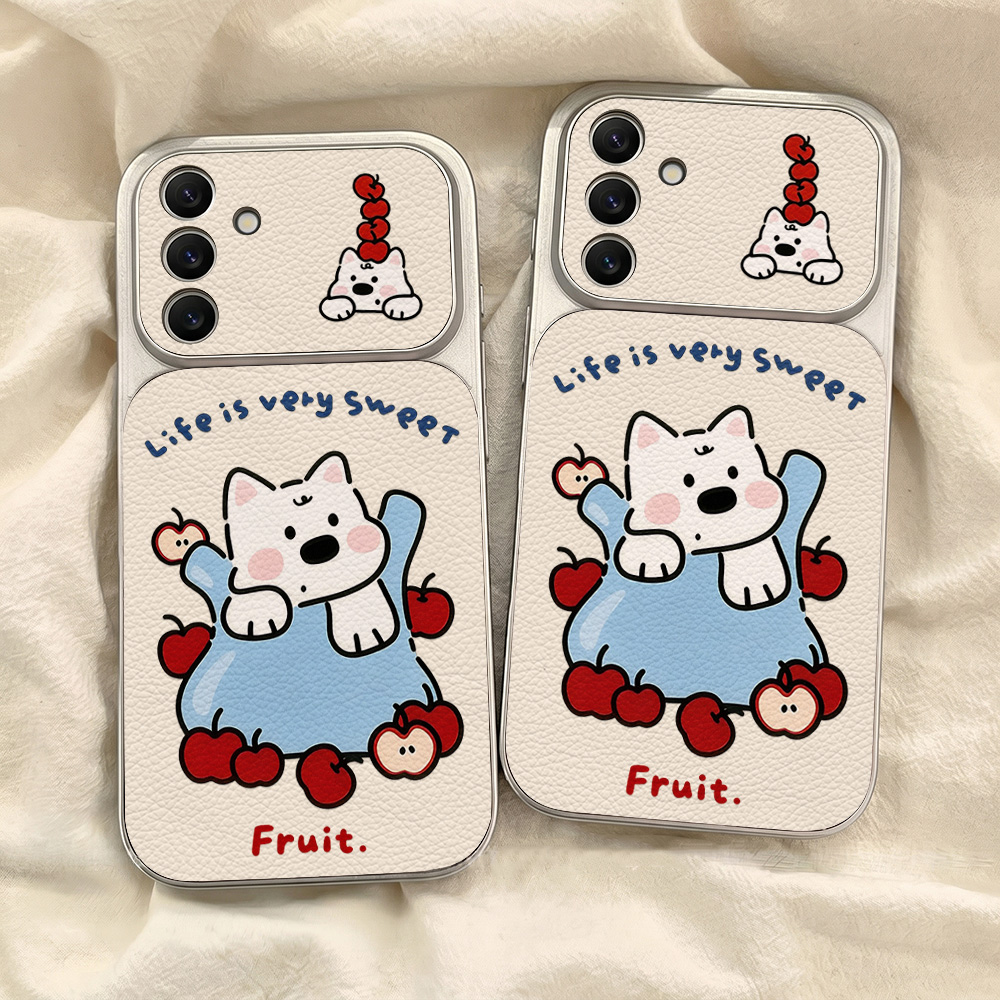 かわいい漫画犬柄のネックストラップ付きスマホケース、Sams - Camera Lens Protector のレビューと価格