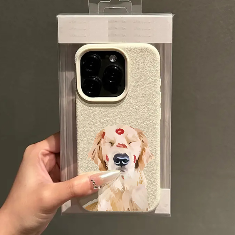 かわいいゴールデンレトリバーの赤い唇プリントのスマホケース、 - Phone Cases Galaxy A16 5G のレビューと価格