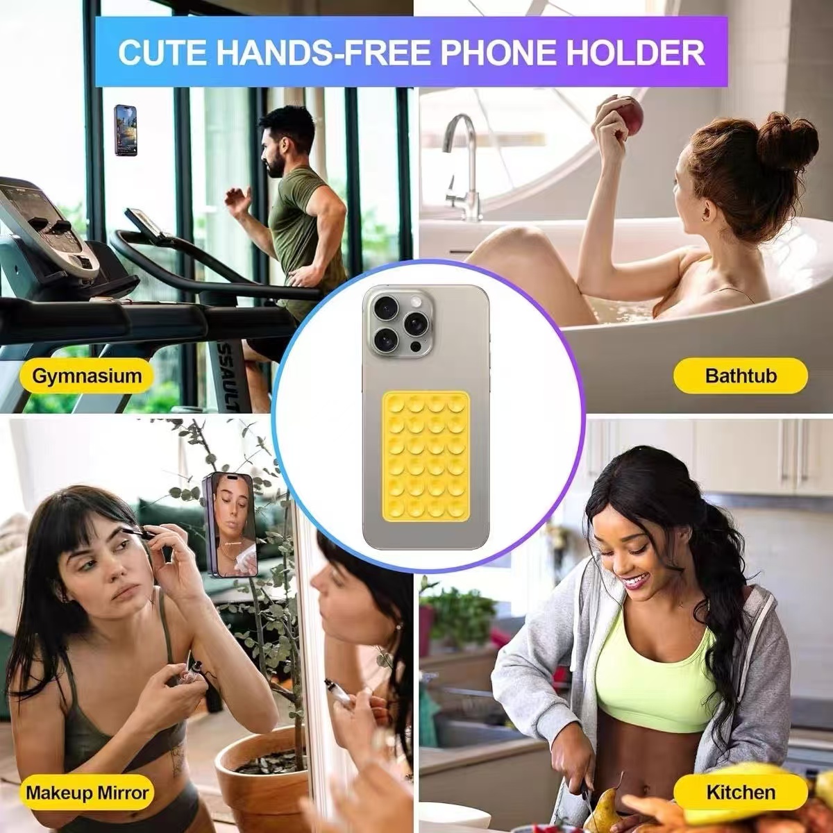 シリコン吸盤式スマホホルダー 正方形 滑り止め背面ステッカー - Phone Cases Casely のレビューと価格