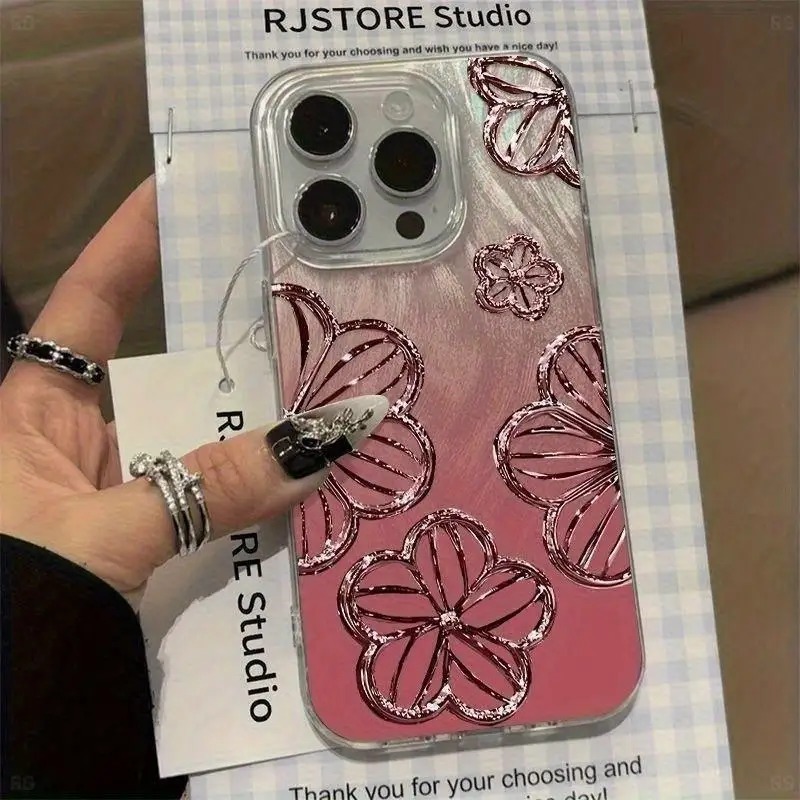 ファッショナブルなグラデーションガラスフラワーハイエンドフェ - Phone Cases You Can Design のレビューと価格