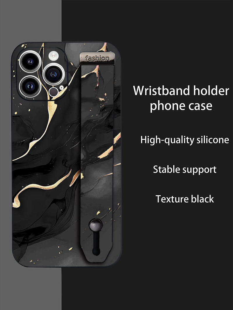 高級液体シリコン大理石柄リストストラップ付きスマホケース S - Phone Cases With Loop のレビューと価格